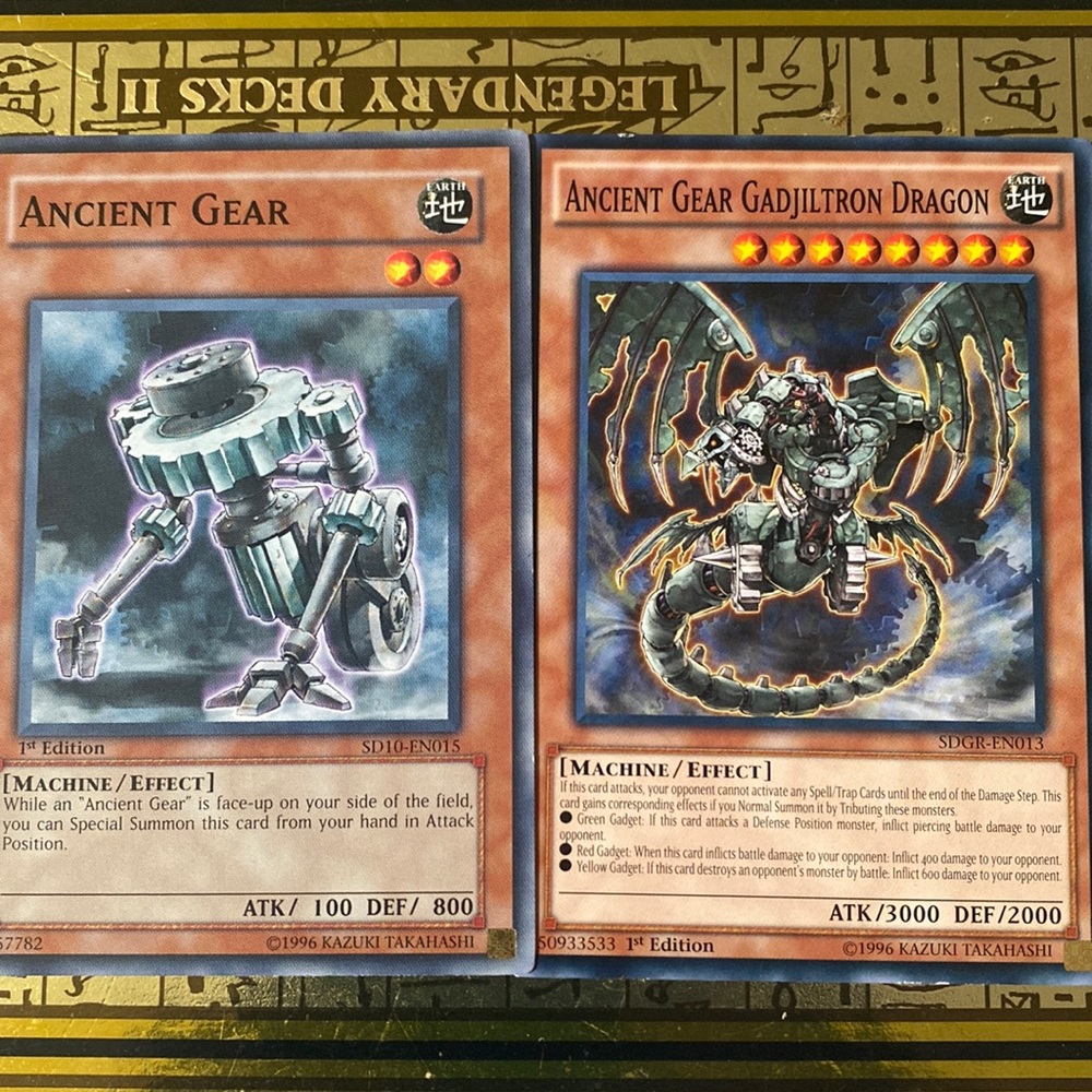Four AncientGear YuGiOh cards Comes with Geargiaccelerator machine effect card